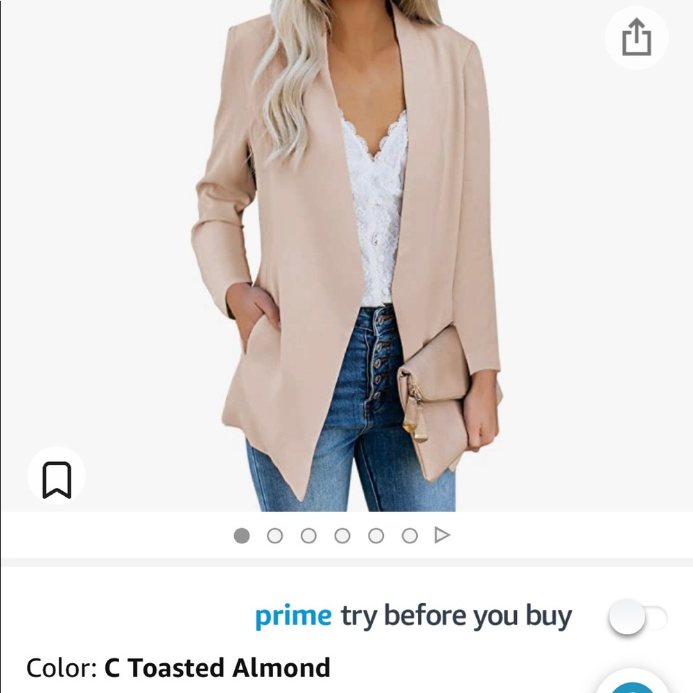 🎀HP🎀 Long Sleeve Blazer Jacket XL - Toasted Almond ✨NEW✨ - Picture 2 of 3